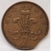 GREAT BRITAIN UK 1971 . TWO 2 PENCE . ERROR . CLIPPED PLANCHET